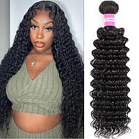 Deep Wave Human Hair Bundles 22 Inch 12A Brazilian Virgin Wet And Wavy Human Hair Weave Bundles 100 Unprocessed Deep Curly Bund