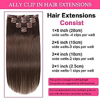 Ally Clip In Hair Extensions Real Human Hair 100 Unprocessed Brazilian Remy Human Hair For Women Double Weft Handmade Straig