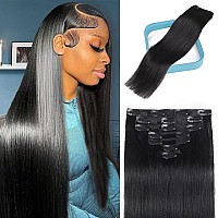 Ally Straight Clip In Hair Extensions Real Human Hair 100 Remy Virgin Human Hair Clip Ins Extensions Clipin Hair Extensions Fo