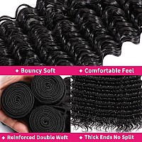 Deep Wave Bundles Human Hair 1 Bundle 12A Brazilian Virgin Human Hair Wet And Wavy Bundles 16 Inch 100 Unprocessed Deep Curly W