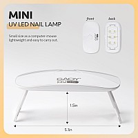 Gaoy Uv Light For Gel Nails Small Nail Cure Light Led Nail Lamp Usb Nail Dryer For Fast Curing White