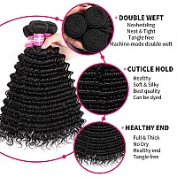 Deep Wave Bundles Human Hair 26 28 30 Inch 12A Brazilian Deep Wave Human Hair Bundles 100 Unprocessed Virgin Deep Curly Human H