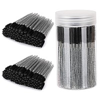 300 Pcs Disposable Eyelash Brush With 1 Container Crystal Eyebrow Spoolies Brush Mascara Wands Makeup Brushes Applicators Kits