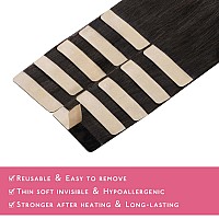 Wennalife Tape In Hair Extensions Human Hair Balayage Dark Brown Mixed Chestnut Brown Tape In Extensions 10Pcs 30G 24 Inch Remy