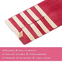 Wennalife Tape In Hair Extensions Human Hair Red Tape In Extensions 10Pcs 25G 18 Inch Remy Invisible Tape Ins Straight Colored