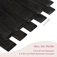 Wennalife Tape In Hair Extensions Human Hair Natural Black Tape In Extensions 10Pcs 30G 20 Inch Remy Invisible Tape Ins Straigh