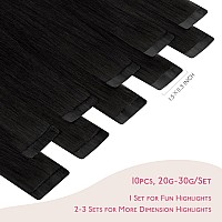 Wennalife Tape In Hair Extensions Human Hair Jet Black Tape In Extensions 10Pcs 20G 10 Inch Remy Invisible Tape Ins Straight Co