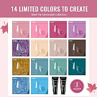 Jewhiteny 14 Colors Poly Nail Extension Gel Kit Poly Nails Gel Kit Nude Pink Purple All In One Starter Kit Builder Gel With Nail