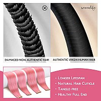 Wennalife Tape In Hair Extensions Human Hair Peach Pink Tape In Extensions 10Pcs 25G 14 Inch Remy Invisible Tape Ins Straight C