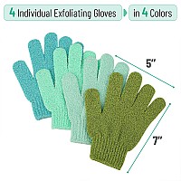 Slick Exfoliating Gloves 4 Pcs Skin Exfoliator For Body Shower Gloves Scrub Gloves Exfoliating Exfoliating Body Scrub Glov