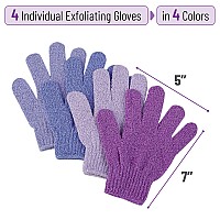 Slick Exfoliating Gloves 4 Pcs Skin Exfoliator For Body Shower Gloves Scrub Gloves Exfoliating Exfoliating Body Scrub Glov