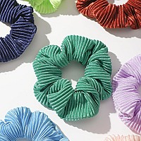 Artilady Silk Hair Scrunchies 12 Pack Large Pleated Slip Silk Scrunchies For Women Elastic And Soft Cute Hair Ties No Damage G