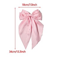 Furling Pompoms Hair Bows Clips For Women Large Bow Clips For Girls Satin Long Tails With Alligator Clips Big Hair Bow Hair Acce