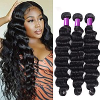 Vanlov Brazilian Human Hair Loose Deep Wave 4 Bundles 100 Unprocessed Virgin Human Hair Bundles 20 22 24 26 Loose Deep Bundles