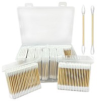 Premium Pointed And Round Tip Cotton Swabs 1000 Count With Bamboo Sticks Hypoallergenic And Biodegradable Ideal For Precis