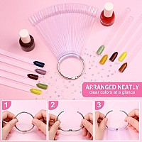 Subay 200 Pcs Nail Swatches Sticks With Number Stickers Fanshaped Practice Nail Art Tips Sticks For Nail Polish Display Nail