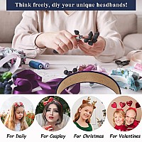 Wecoe Hairband 10 Pack Satin Headbands 13 Inch Wide Dark Navy Blue For Women And Girls Non Slip Fashion Hair Bands Diy Hol