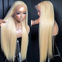 Aubree 613 Blonde Lace Front Wig Long Straight Hair Heat Resistant Fiber Blond Synthetic Wigs Glueless Preplucked Natural Hairl