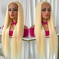 Aubree 613 Blonde Lace Front Wig Long Straight Hair Heat Resistant Fiber Blond Synthetic Wigs Glueless Preplucked Natural Hairl