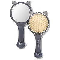 I Dew Care Tap Secret Detangling Brush With Mirror Cute And Ergonomic Design For All Hair Types Gifts For Women Girls