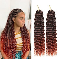 Ocean Wave Crochet Hair 18 Inch 2 Packs Deep Wave Curly Braiding Hair Extensions Synthetic Curly Crochet Hair For Black Women18