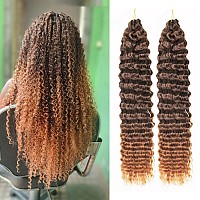 Ocean Wave Crochet Hair 18 Inch 2 Packs Deep Wave Curly Braiding Hair Extensions Synthetic Curly Crochet Hair For Black Women18