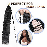 Ocean Wave Crochet Hair 18 Inch 2 Packs Deep Wave Curly Braiding Hair Extensions Synthetic Curly Crochet Hair For Black Women18