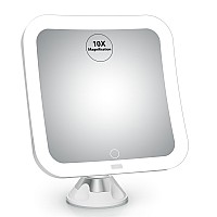 Upgraded 10X Magnifying Lighted Makeup Mirror With Natural White Led Lights 360Swivel Portable Cordless Makeup Mirrors With Loc