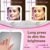 Upgraded 10X Magnifying Lighted Makeup Mirror With Natural White Led Lights 360Swivel Portable Cordless Makeup Mirrors With Loc