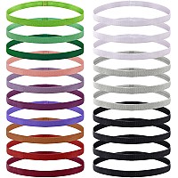 Duufin 20 Pieces Elastic Sport Headbands For Women Men Girls Non Slip Workout Headband Colorful Thin Elastic Headbands 13 Color