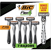 Bic Flex 4 Sensitive Titanium Mens Disposable Razors With 4 Blades With Bonus Bic Flex 5 Disposable Razor 8 Razors Total