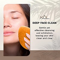 Kol Face Scrubber Citrus And Vitamin C Infused Exfoliating Facial Cleansing Pads Disposable Exfoliator Face Sponge For Daily F