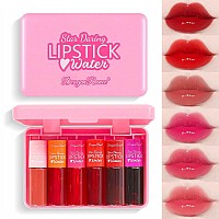 Zarics 6 Colors Lip Tint Stain Korean Lip Gloss Matte Dewy Lip Tint Mini Liquid Lipstick Multiuse Cheek And Lips Tint Long L