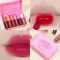 Zarics 6 Colors Lip Tint Stain Korean Lip Gloss Matte Dewy Lip Tint Mini Liquid Lipstick Multiuse Cheek And Lips Tint Long L