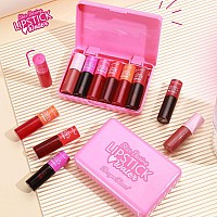 Zarics 6 Colors Lip Tint Stain Korean Lip Gloss Matte Dewy Lip Tint Mini Liquid Lipstick Multiuse Cheek And Lips Tint Long L