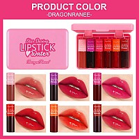 6 Colors Lip Tint Stain Setkorean Lip Gloss Moisturizing Natural Lip Tintmini Liquid Lipstick Watery Lip Stain Nonstick Cup