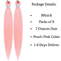 Leticia Pinkpeach Pink Braiding Hair Pre Stretched Kanekalon Prestretched Braiding Hair