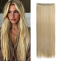 Snoilite One Piece Hair Extensions 30 Long Straight Clip In Hair Extensions Ash Blonde Thick Hair Piece For Women Full Head Na