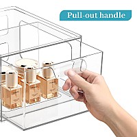 Spacehacks 6 Pack Stackable Plastic Makeup Organizer Drawers Acrylic Organizers Clear Storage Bins With Pullout Handles For V