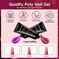 Jewhiteny 28 Colors Poly Nail Extension Gel Kit For Starter At Home Poly Nail Gel Allinone Kit With Nail Lamp French Trendy Ma