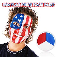 Meicoly Red White Blue Face Paint Palette4Th Of July Patriotic Face Body Paintindependence Day Usa Flag Face Painting For Kids