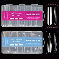 480Pcs 3Xl Long Clear Nail Tips 2 Styles Soft Gel False Nails Extension Tips For Acrylic Nails Professional Full Cover Square