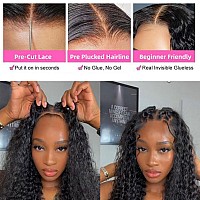 Kdmidun Ready To Wear Glueless Wigs Human Hair Pre Plucked Pre Cut 180 Density Deep Wave Lace Front Wigs Human Hair Wigs For Wo