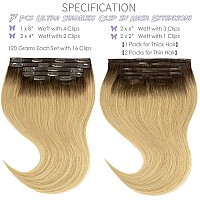 Lacer Hair 7 Pieces Seamless Clip In Hair Extensions Remy Hair Straight Human Hair R418 Medium Brown To Ash Blonde Color Soft