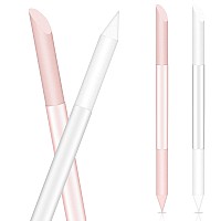 Glass Cuticle Pusher Set Of 2 Manicure Sticks For Nails Cuticle Remover Cuticle Trimmer Crystal Glass Nail Tools Double Headed N