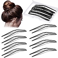 Mtlee 24 Pcs U Shaped Hair Pins Ballet Bobby Pins For Updo With Storage Box Metal U Bun Hair Forks For Women Girls Thick Thin