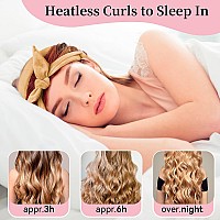 Heatless 60 Extra Long Soft Hair Curlers To Sleep In No Heat Curling Headband Hair Rollers Khaki