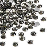 Beadsland 2880Pcs Flat Back Crystal Rhinestones Round Gems For Nail Art And Craft Glue Fix Black Diamond Ss20 4648Mm