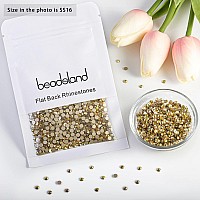 Beadsland 2880Pcs Flat Back Crystal Rhinestones Round Gems For Nail Art And Craft Glue Fix Metal Sunlight Ss16 3840Mm