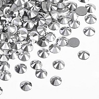 Beadsland 2880Pcs Flat Back Crystal Rhinestones Round Gems For Nail Art And Craft Glue Fix Silver Hematite Ss20 4648Mm